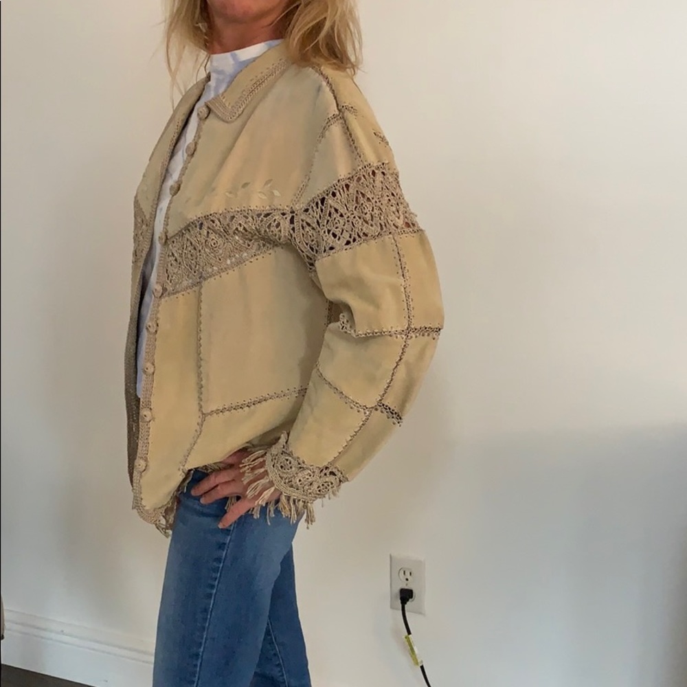 Suede and Crochet Blazer BOHO